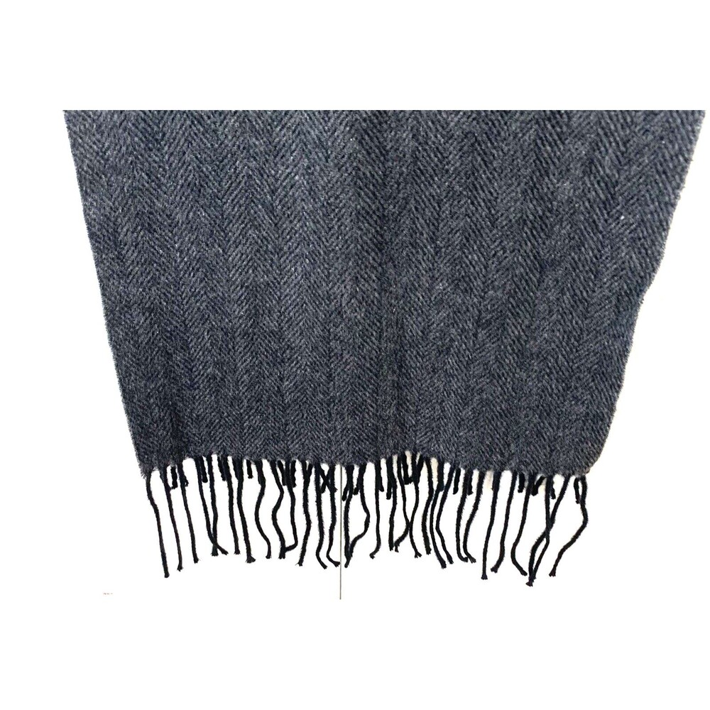 2 Pc Murano by Raffi Heather Gray Wool Scarf /Gray Skull Cap Unisex Preppy Italy